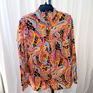 Women’s Chaps Colorful Paisley Blouse 2X